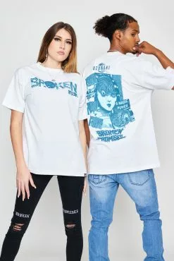 BROKEN PROMISES Shirts Junji Ito Magic Power S/S White