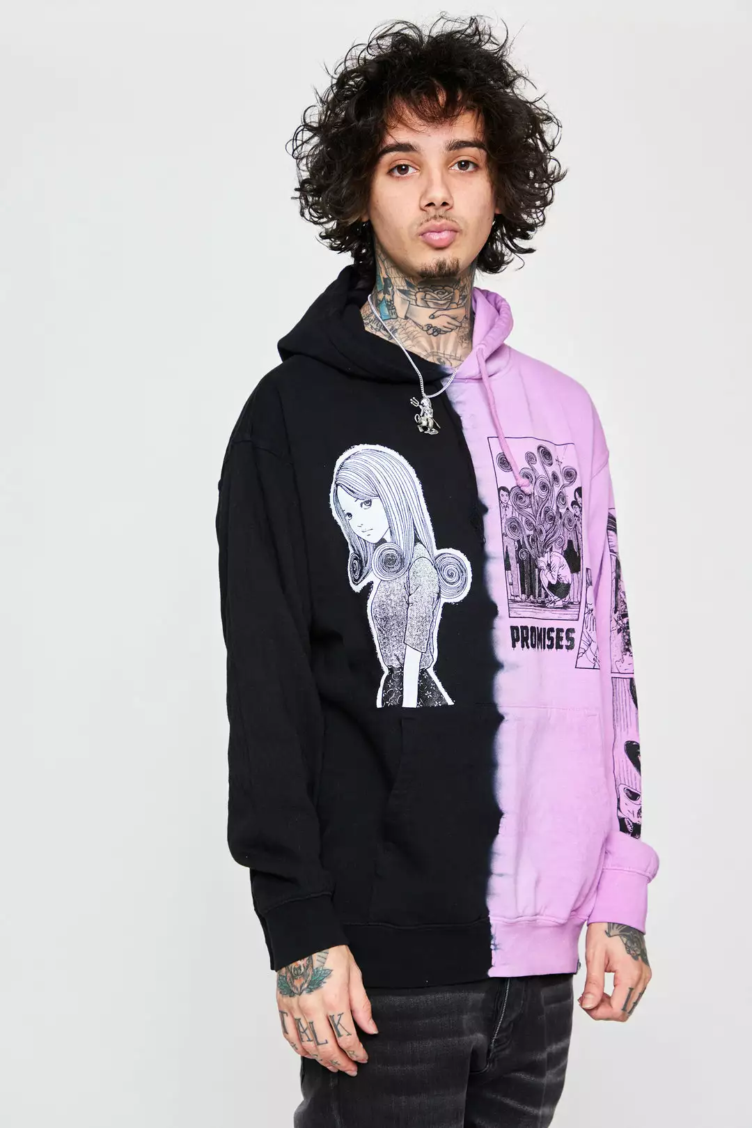 BROKEN PROMISES Hoodies Junji Ito Medusa Split Dye Hoodie