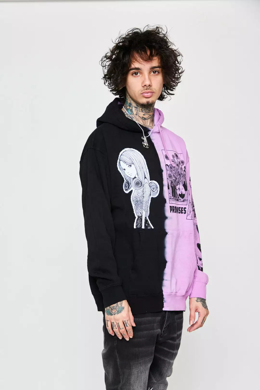 BROKEN PROMISES Hoodies Junji Ito Medusa Split Dye Hoodie