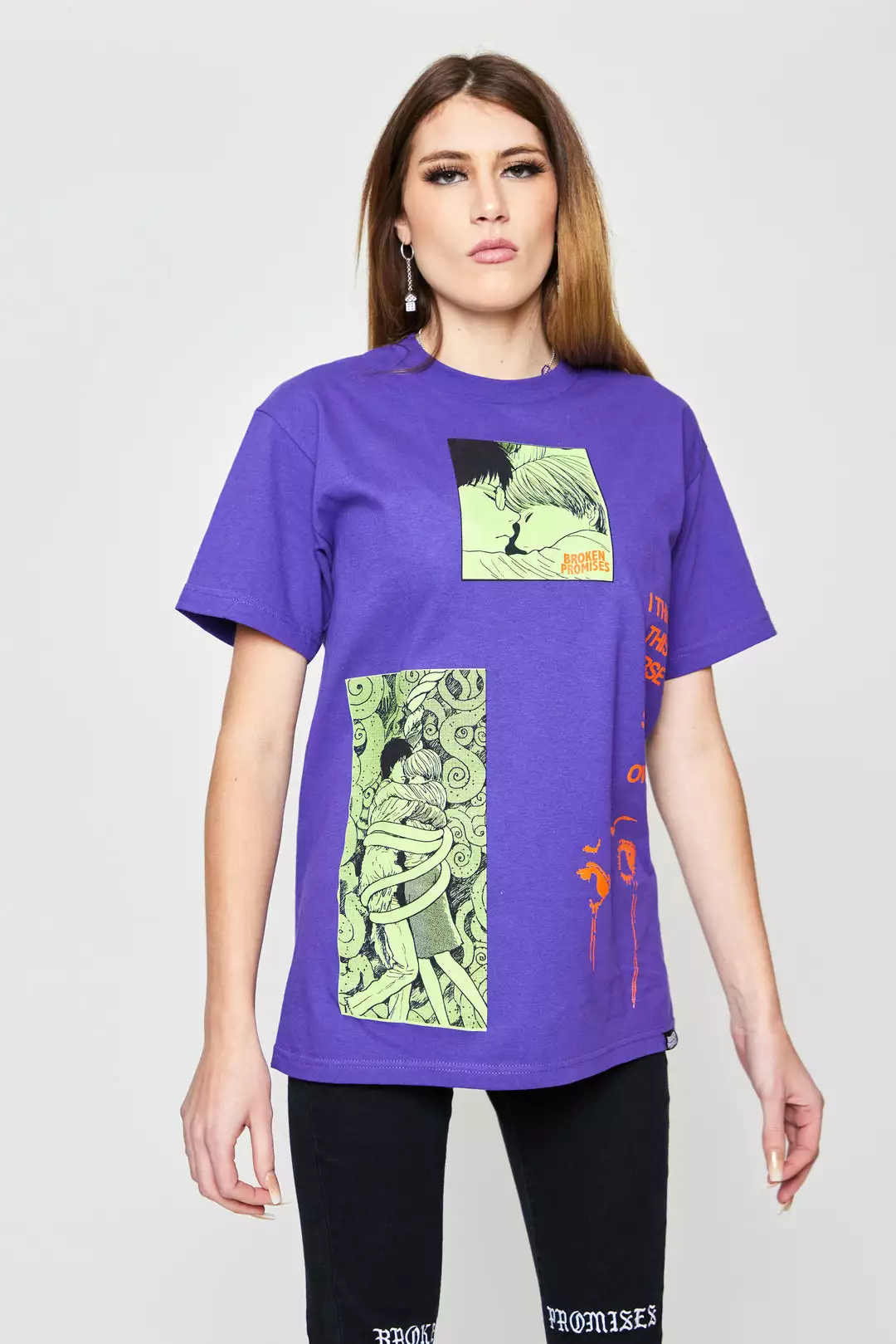 BROKEN PROMISES Junji Ito The Curse Tee Purple Shirts