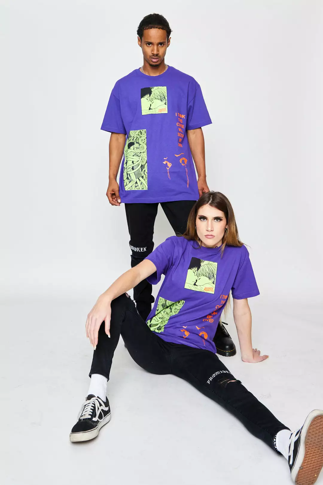 BROKEN PROMISES Junji Ito The Curse Tee Purple Shirts