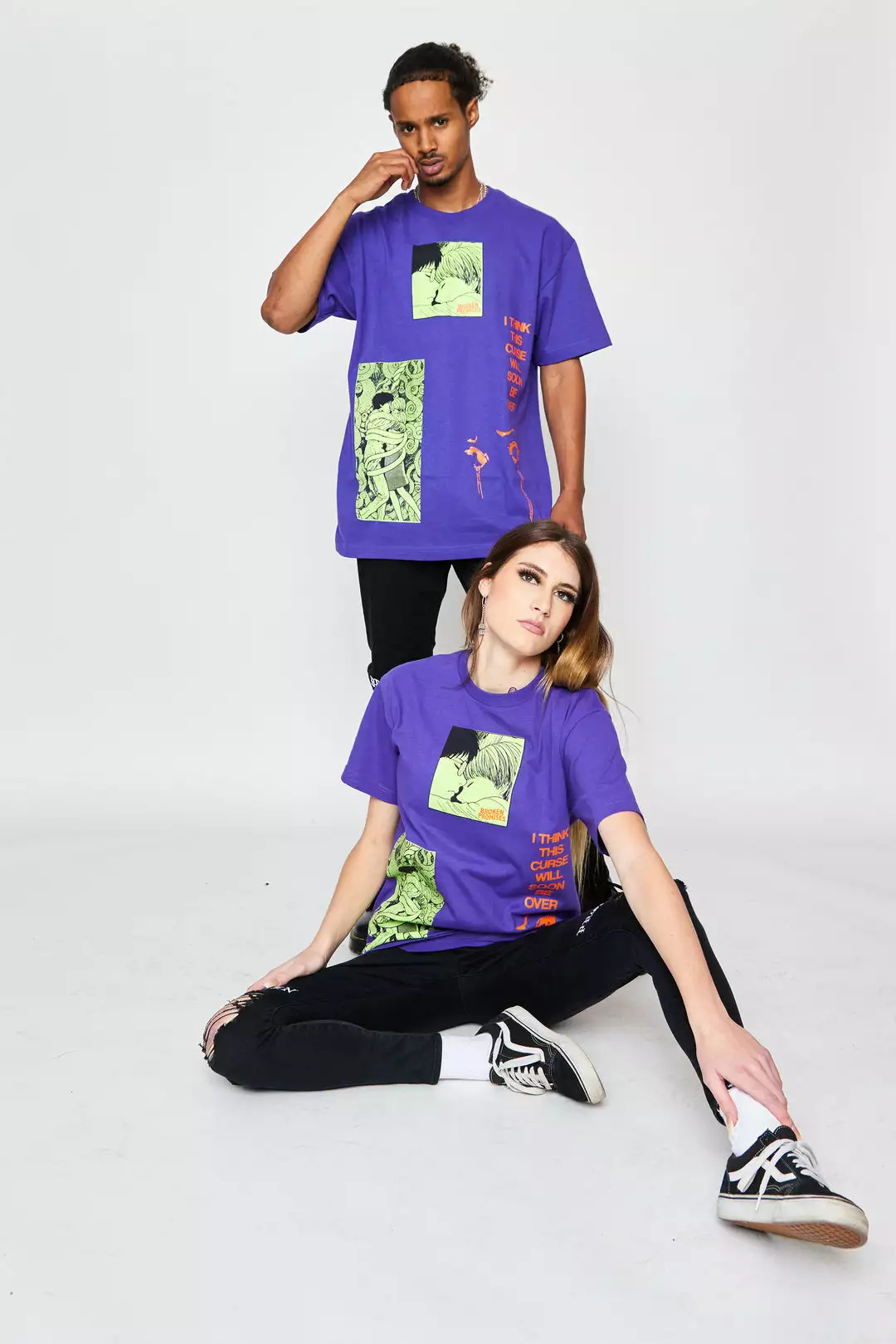 BROKEN PROMISES Junji Ito The Curse Tee Purple Shirts