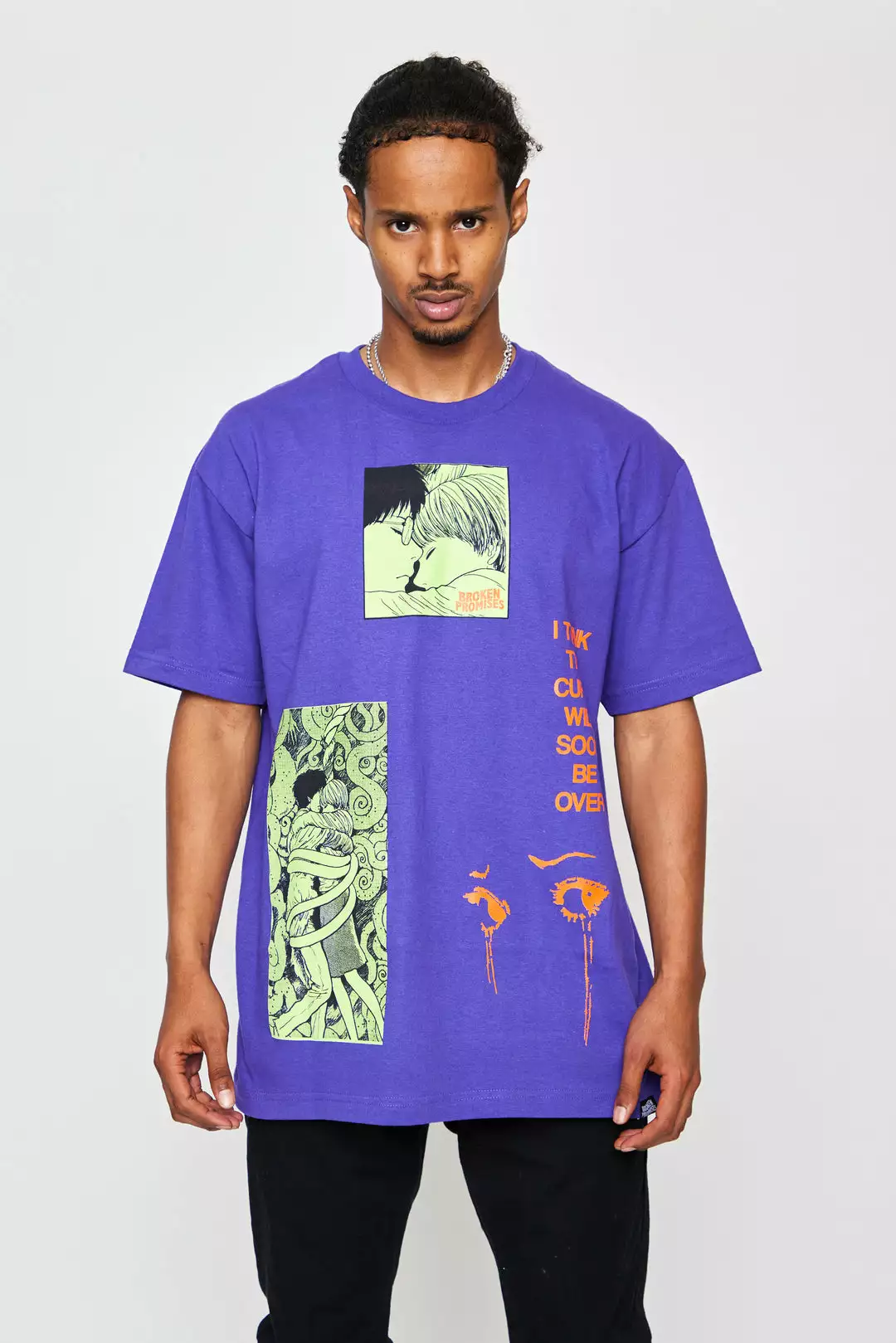 BROKEN PROMISES Junji Ito The Curse Tee Purple Shirts