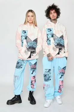 CASH Hoodies Junji Ito Butterflies Hoodie Pink