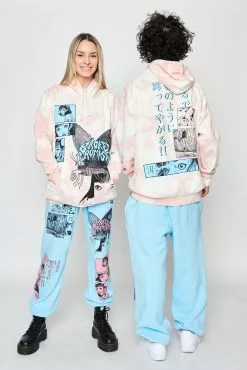 CASH Hoodies Junji Ito Butterflies Hoodie Pink