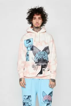 CASH Hoodies Junji Ito Butterflies Hoodie Pink