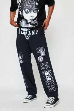 BROKEN PROMISES Bottoms Junji Ito I Don't Care Sweatpants Black
