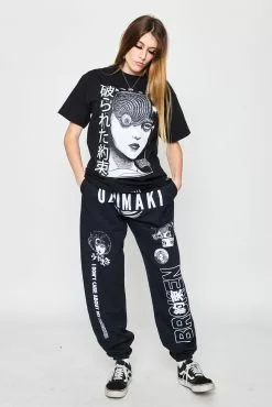 BROKEN PROMISES Bottoms Junji Ito I Don't Care Sweatpants Black