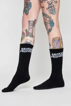 BROKEN PROMISES Accessories BP Wave Logo Sock - Black