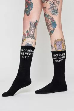 BROKEN PROMISES Accessories The Motto Sock Black