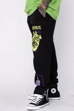 BROKEN PROMISES Bottoms Delirious Sweatpants Black