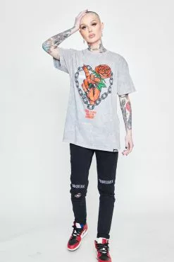 CASH Could Be Different Washed Tee Grey Lava Shirts