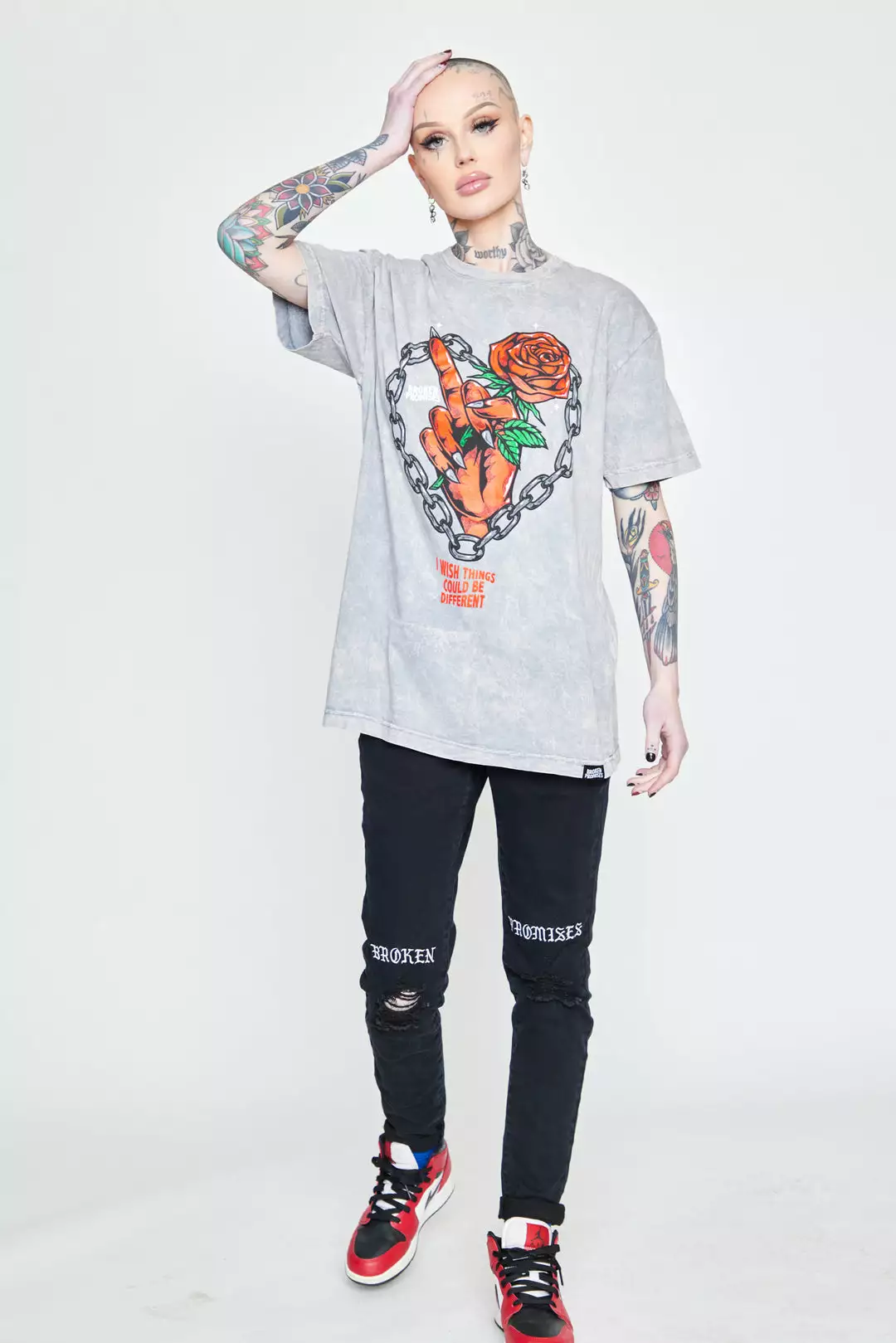 CASH Could Be Different Washed Tee Grey Lava Shirts