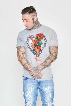 CASH Could Be Different Washed Tee Grey Lava Shirts