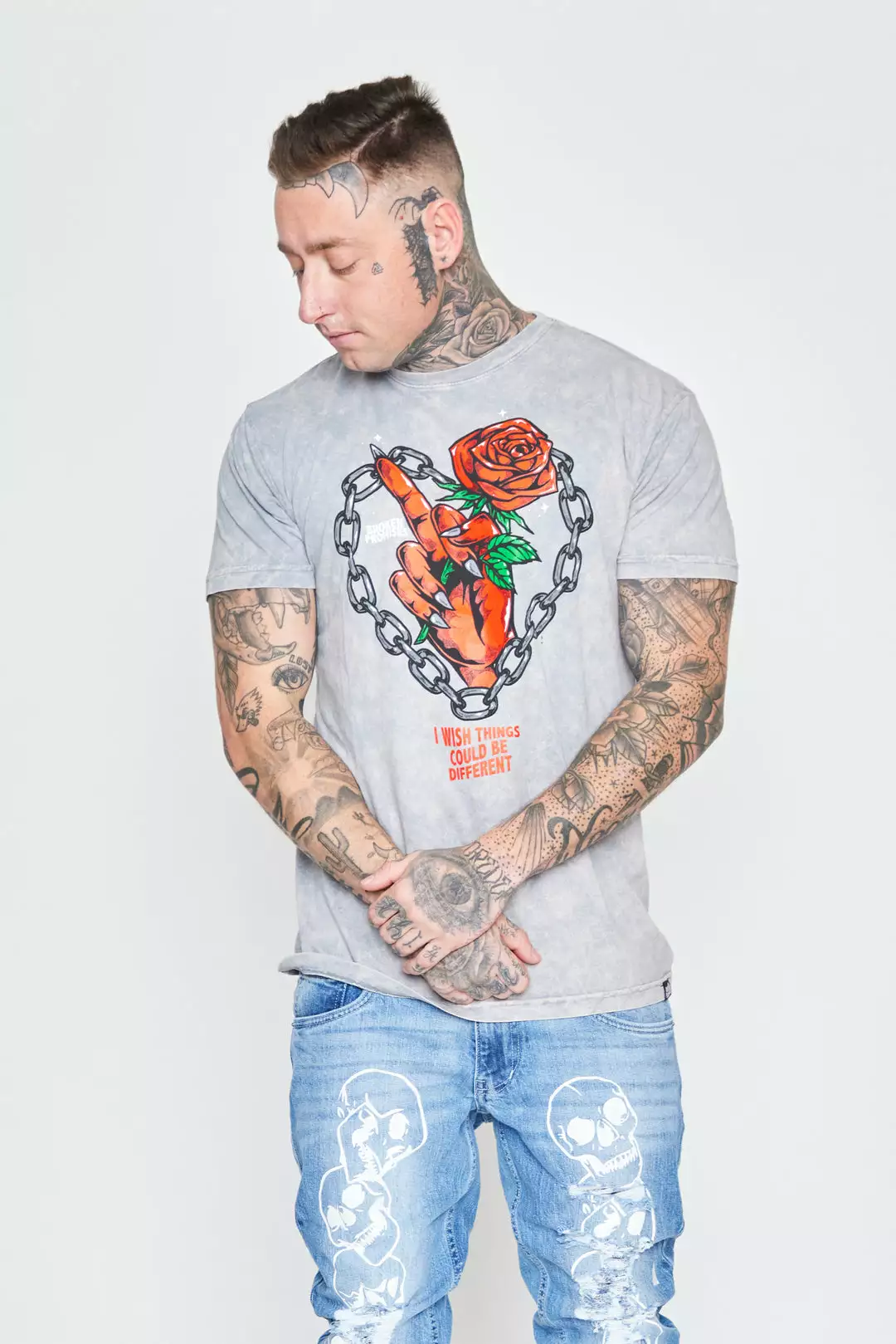 CASH Could Be Different Washed Tee Grey Lava Shirts