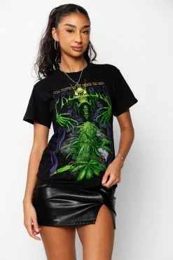 BROKEN PROMISES Grim Reefer Tee Black Shirts