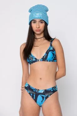 BROKEN PROMISES Tempted Bikini Top Blue