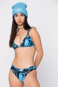 BROKEN PROMISES Swim Tempted Bikini Bottom Blue