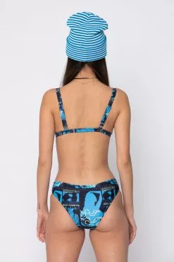 BROKEN PROMISES Swim Tempted Bikini Bottom Blue