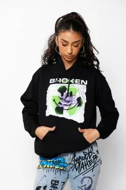 BROKEN PROMISES Hoodies Recycle Hoodie Black