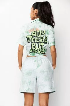 BROKEN PROMISES Bottoms Outsider Tie Dye Shorts Green