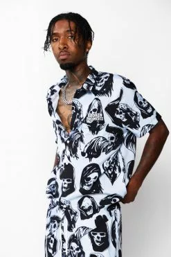 CASH Shirts Reaper Guide Button Up Shirt Blue