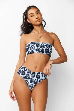 BROKEN PROMISES Reaper Guide Bandeau Bikini Top Blue Sets