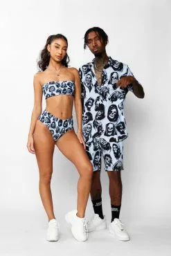 BROKEN PROMISES Sets Reaper Guide High Waisted Bikini Bottom Blue