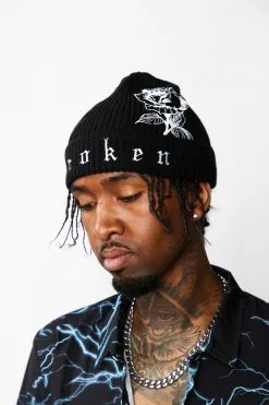 BROKEN PROMISES Wait Forever Beanie Black