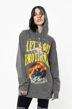 BROKEN PROMISES Hoodies Think Of Me Vintage Wash Hoodie