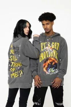 BROKEN PROMISES Hoodies Think Of Me Vintage Wash Hoodie