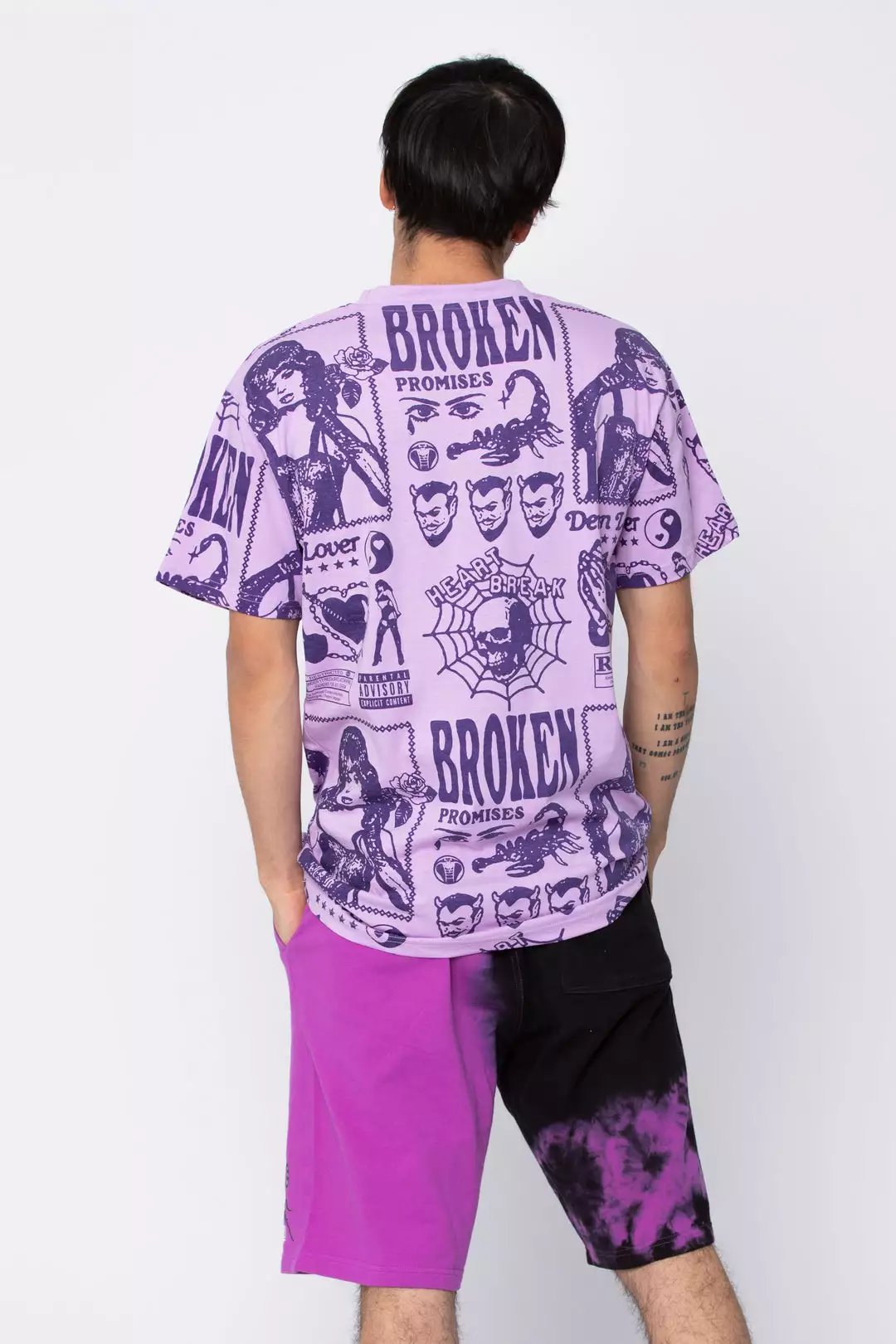 BROKEN PROMISES Demon Lover AOP Tee Purple Shirts