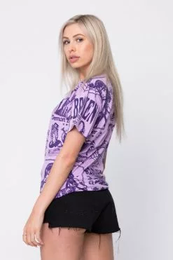 BROKEN PROMISES Demon Lover AOP Tee Purple Shirts