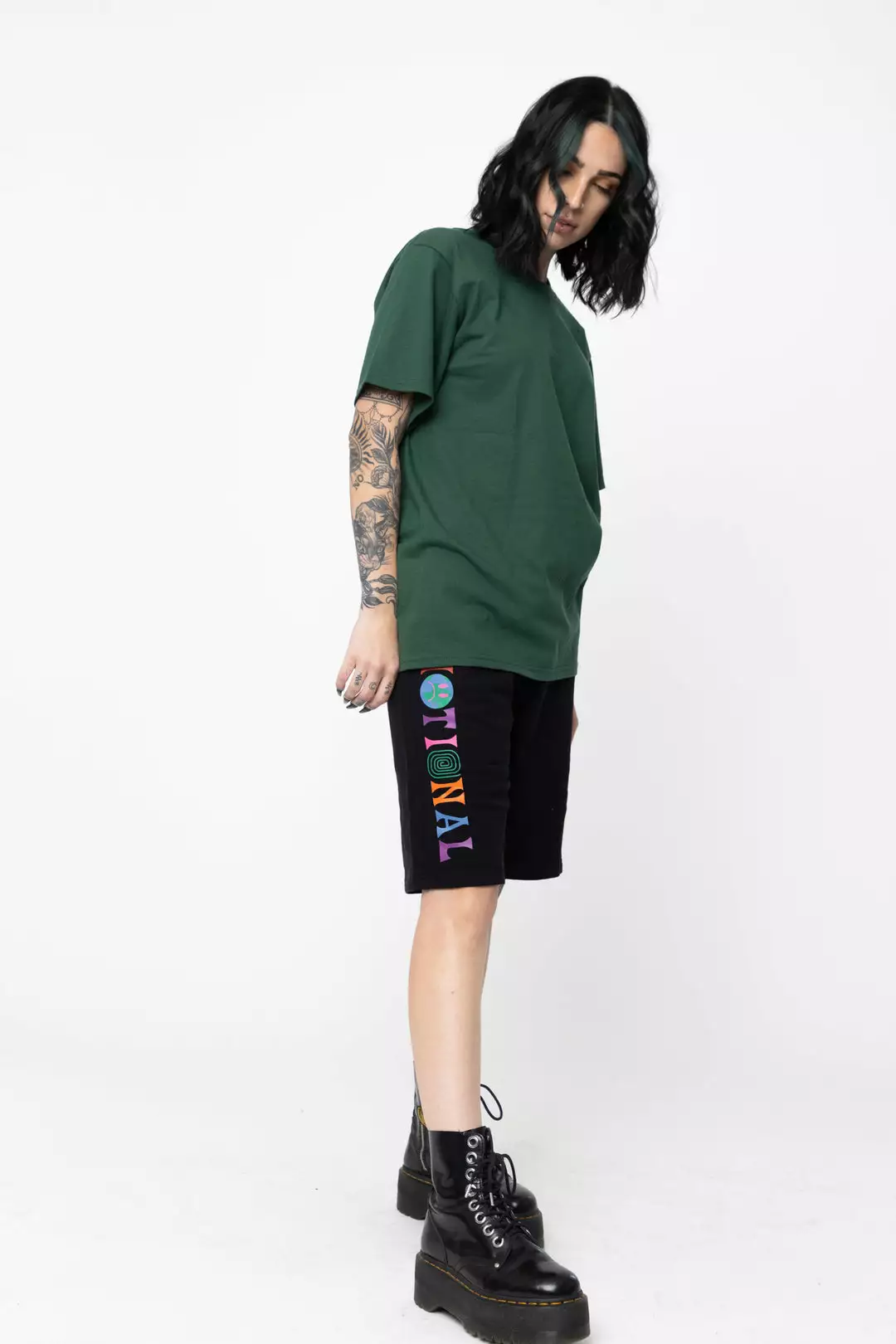 BROKEN PROMISES Emotional Fleece Shorts Black Bottoms