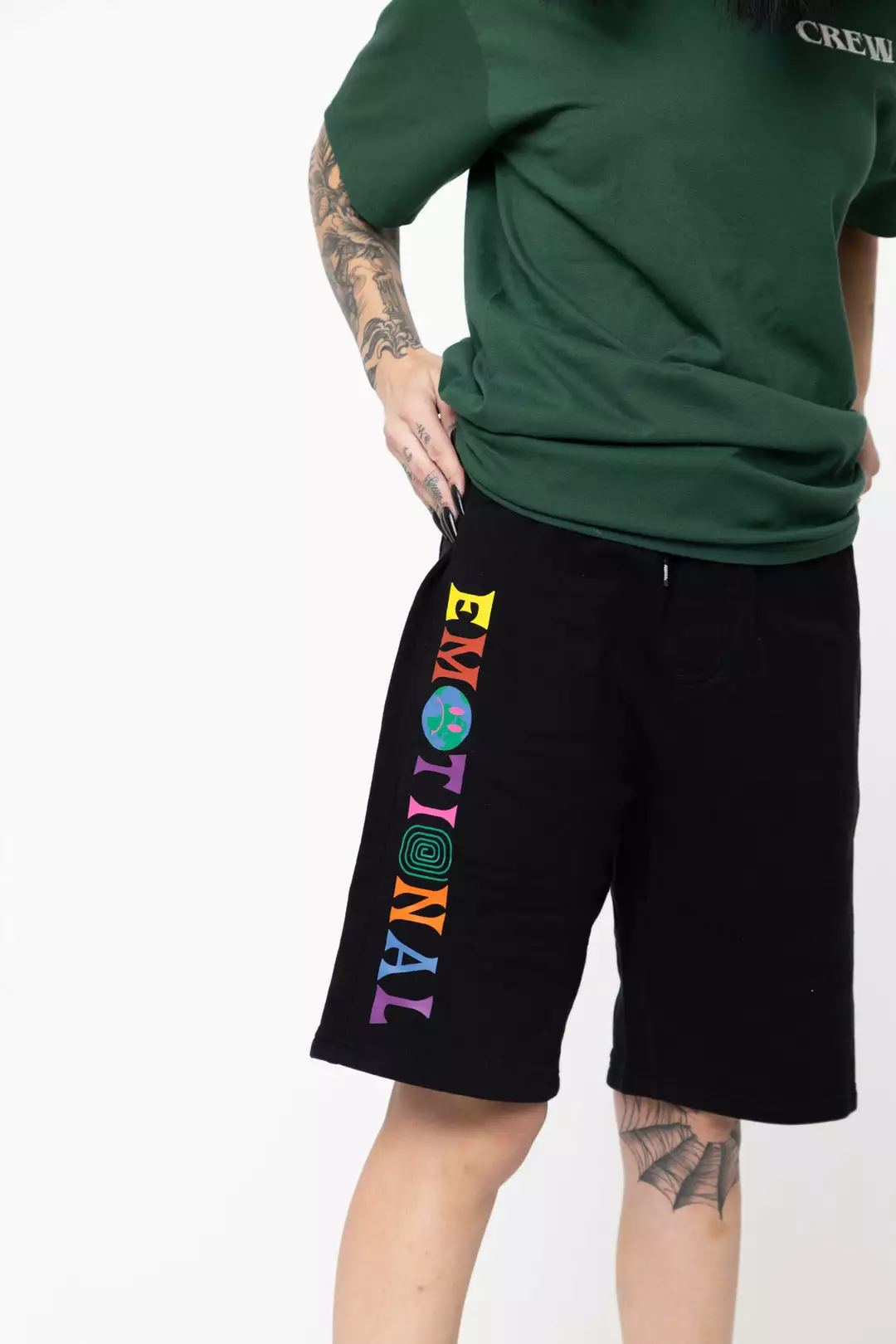 BROKEN PROMISES Emotional Fleece Shorts Black Bottoms