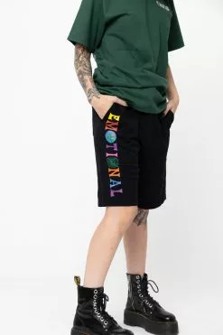 BROKEN PROMISES Emotional Fleece Shorts Black Bottoms