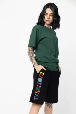 BROKEN PROMISES Emotional Fleece Shorts Black Bottoms