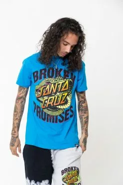 BROKEN PROMISES BP X SC Slither Tee Blue Shirts