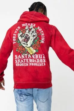 BROKEN PROMISES Hoodies BP X SC Screaming Venomous Tie Dye RED Hoodie