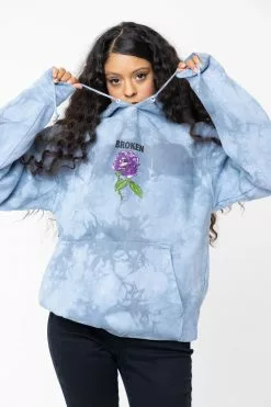 BROKEN PROMISES BP X SC Screaming Thornless Tie Dye Hoodie Slate Hoodies