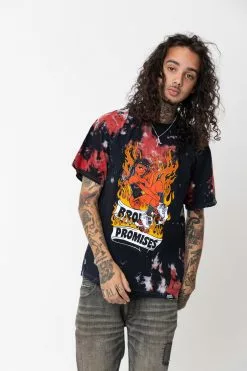 BROKEN PROMISES Don't Brake Tie Dye Tee Red/Blk Shirts