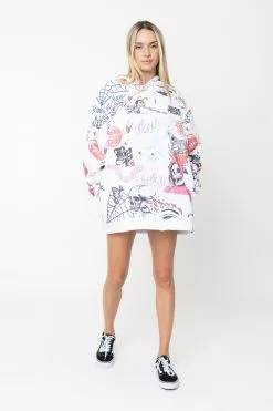 BROKEN PROMISES Let's Roll AOP Hoodie White