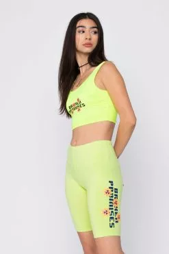 BROKEN PROMISES Fix Me Green Bike Shorts Bottoms