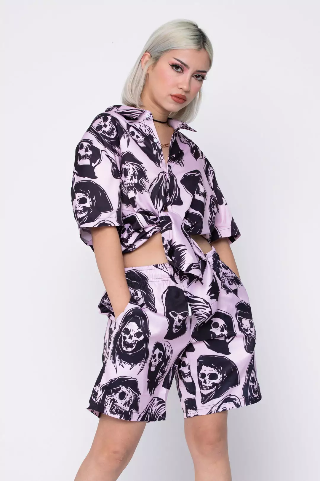 BROKEN PROMISES Bottoms Reaper Guide Shorts Pink