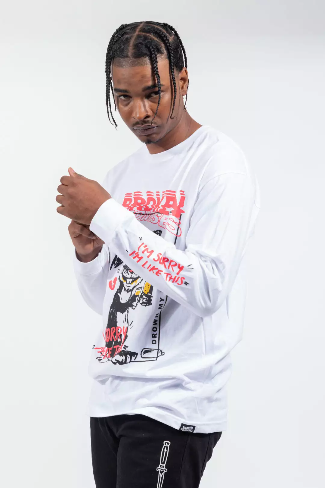 BROKEN PROMISES Shirts Drown My Sorrows L/S White