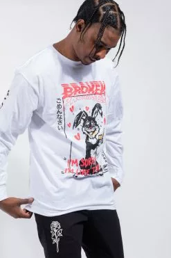 BROKEN PROMISES Shirts Drown My Sorrows L/S White