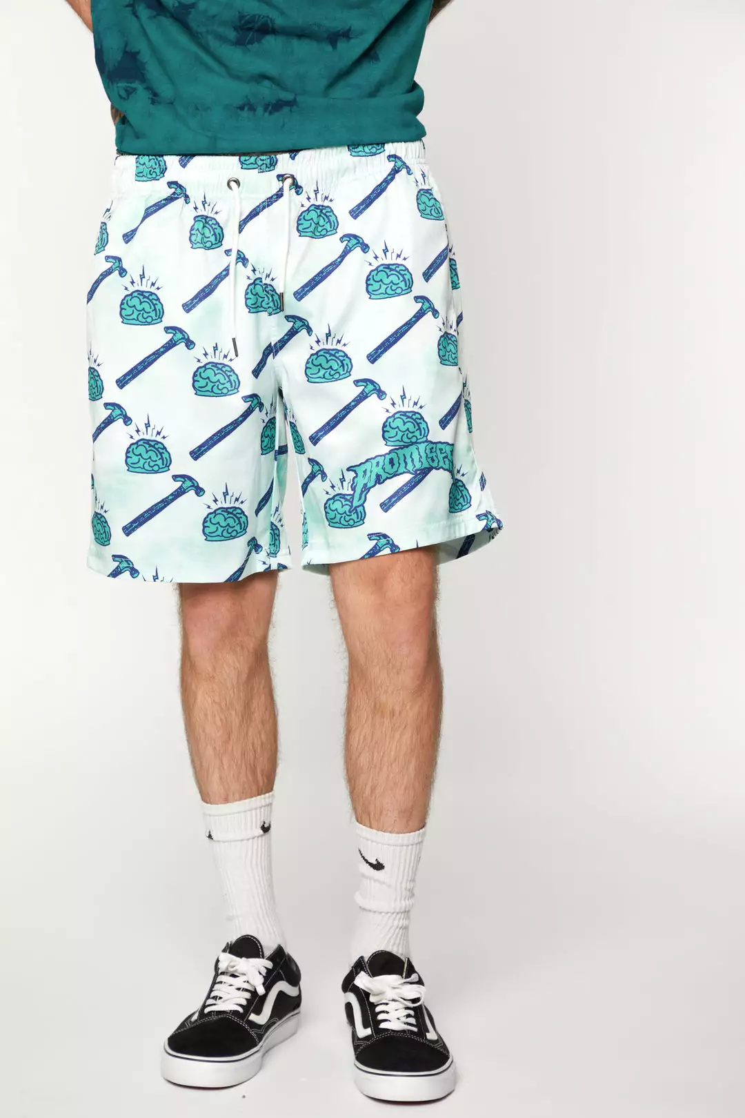 BROKEN PROMISES Brain Waves Shorts Green