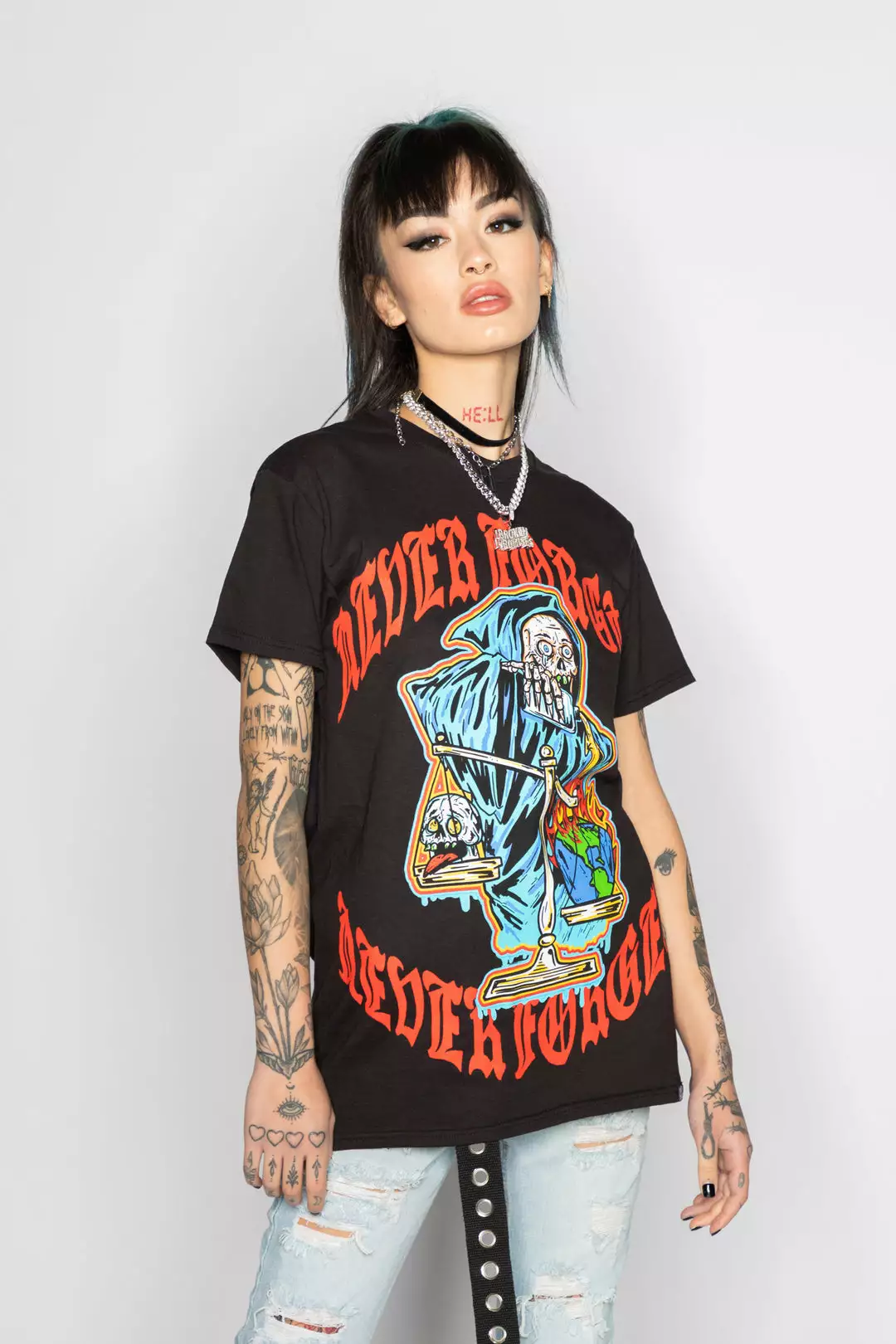 BROKEN PROMISES Never Forgive Tee Black
