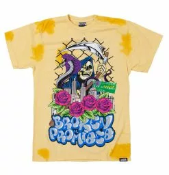 BROKEN PROMISES Concrete Jungle Tie Dye Tee Yellow Shirts