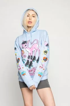 BROKEN PROMISES Hell On Wheels Hoodie Baby Blue